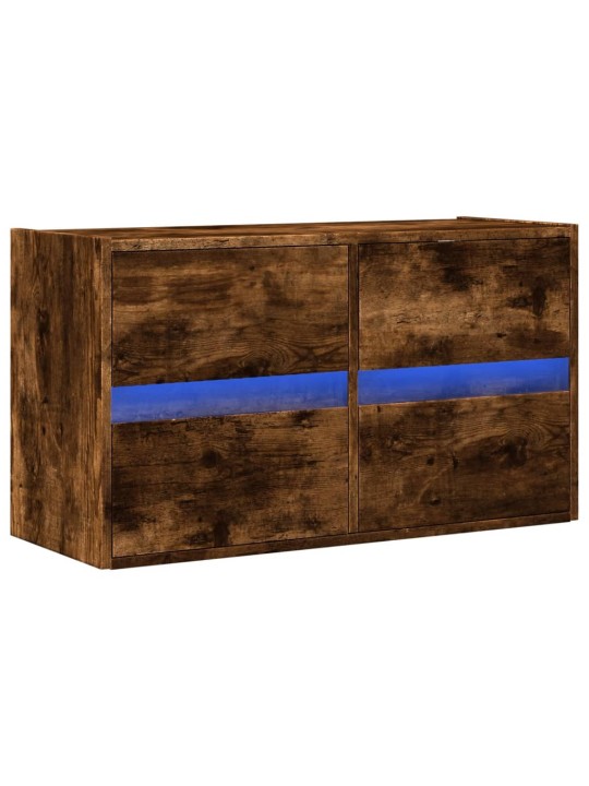 Nástěnná tv skříňka s led osvětlením kouřový dub 80x31x45 cm
