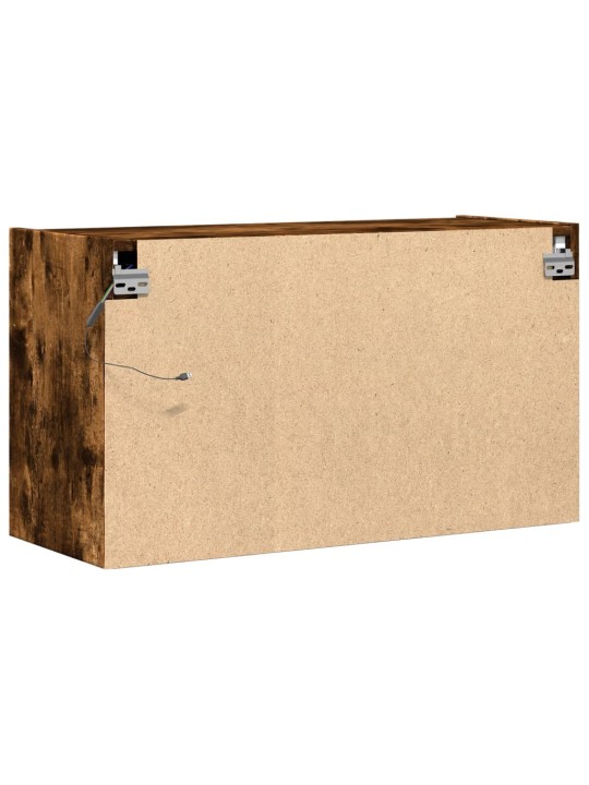 Nástěnná tv skříňka s led osvětlením kouřový dub 80x31x45 cm