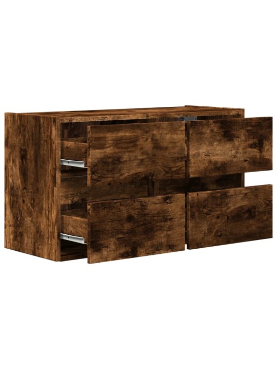 Nástěnná tv skříňka s led osvětlením kouřový dub 80x31x45 cm