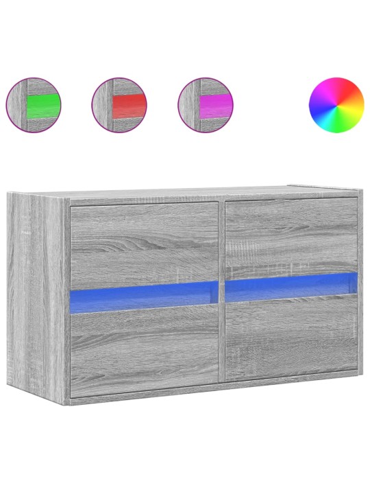 Nástěnná tv skříňka s led osvětlením šedá sonoma 80x31x45 cm