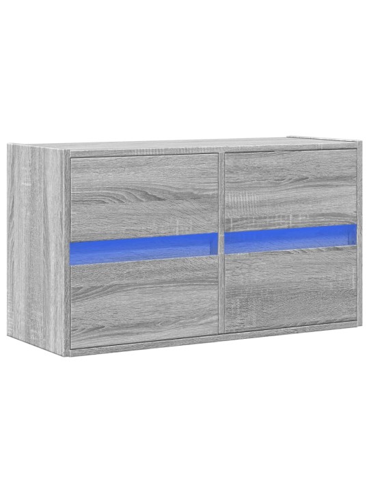 Nástěnná tv skříňka s led osvětlením šedá sonoma 80x31x45 cm