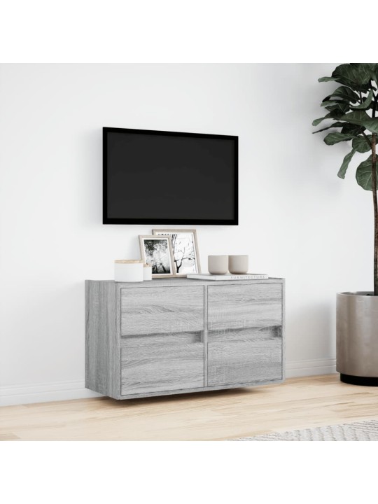 Nástěnná tv skříňka s led osvětlením šedá sonoma 80x31x45 cm