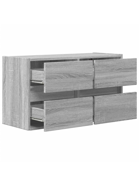 Nástěnná tv skříňka s led osvětlením šedá sonoma 80x31x45 cm