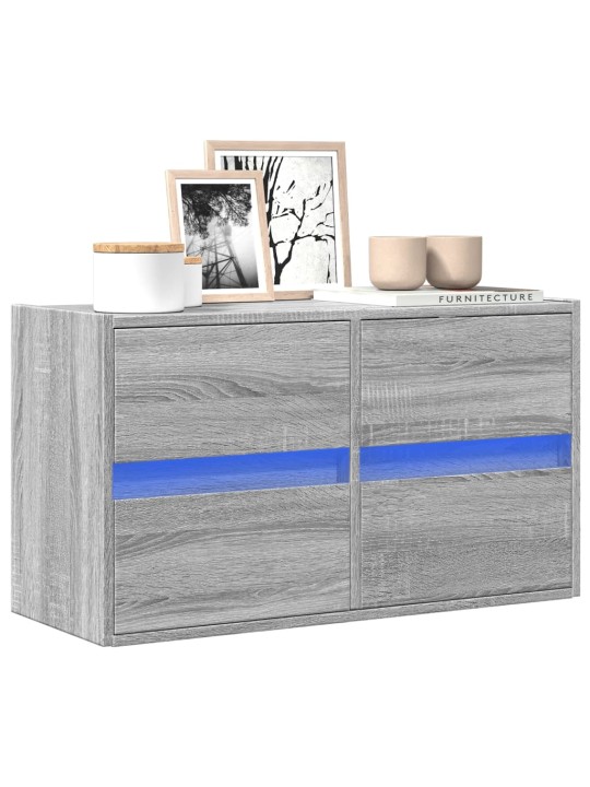 Nástěnná tv skříňka s led osvětlením šedá sonoma 80x31x45 cm