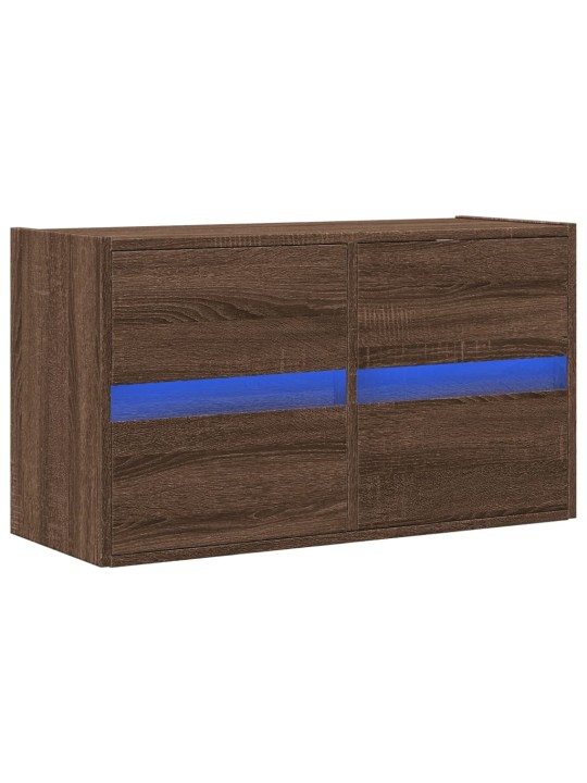 Nástěnná tv skříňka s led osvětlením hnědý dub 80 x 31 x 45 cm