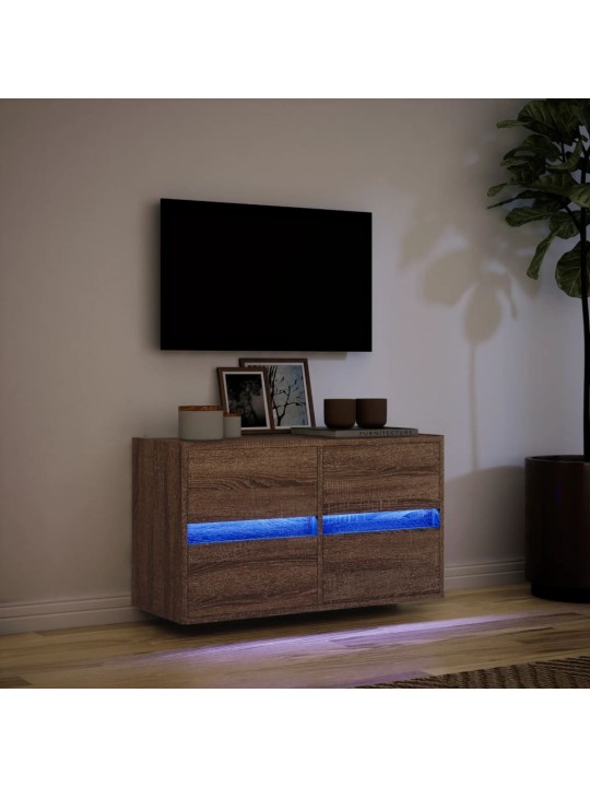 Nástěnná tv skříňka s led osvětlením hnědý dub 80 x 31 x 45 cm