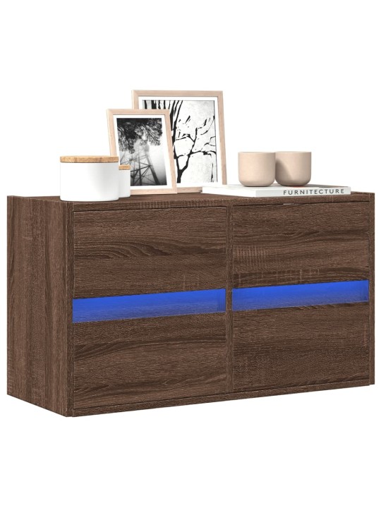 Nástěnná tv skříňka s led osvětlením hnědý dub 80 x 31 x 45 cm