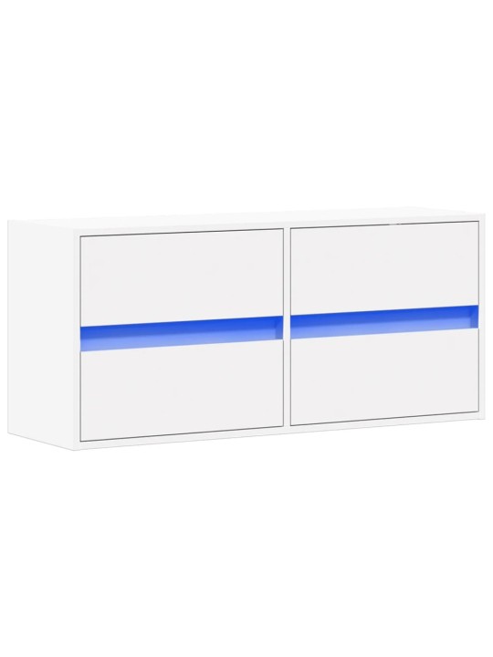 Nástěnná TV skříňka s LED osvětlením bílá 100 x 31 x 45 cm