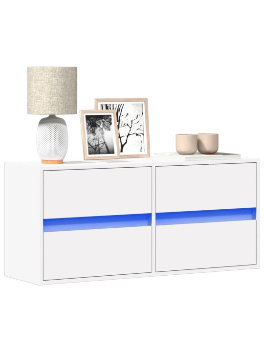 Nástěnná TV skříňka s LED osvětlením bílá 100 x 31 x 45 cm
