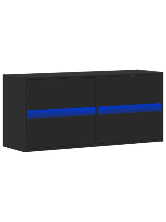 Nástěnná TV skříňka s LED osvětlením černá 100 x 31 x 45 cm