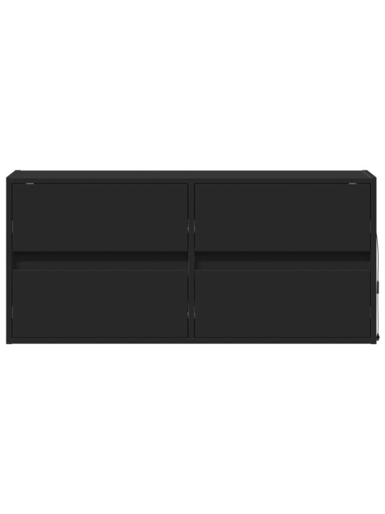 Nástěnná TV skříňka s LED osvětlením černá 100 x 31 x 45 cm