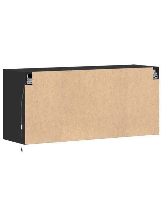 Nástěnná TV skříňka s LED osvětlením černá 100 x 31 x 45 cm