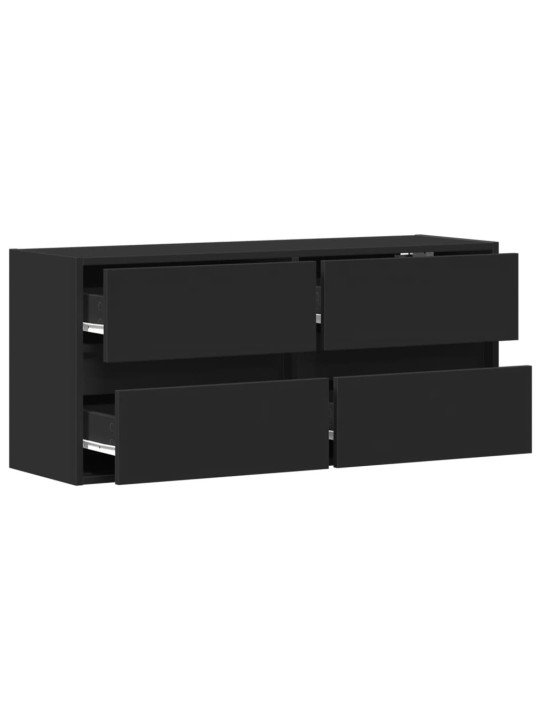 Nástěnná TV skříňka s LED osvětlením černá 100 x 31 x 45 cm