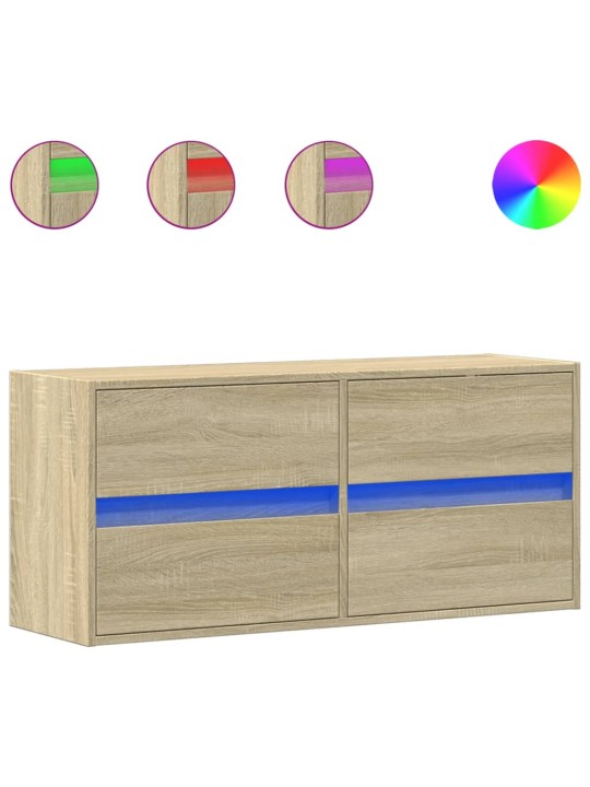Nástěnná TV skříňka s LED osvětlením dub sonoma 100x31x45 cm