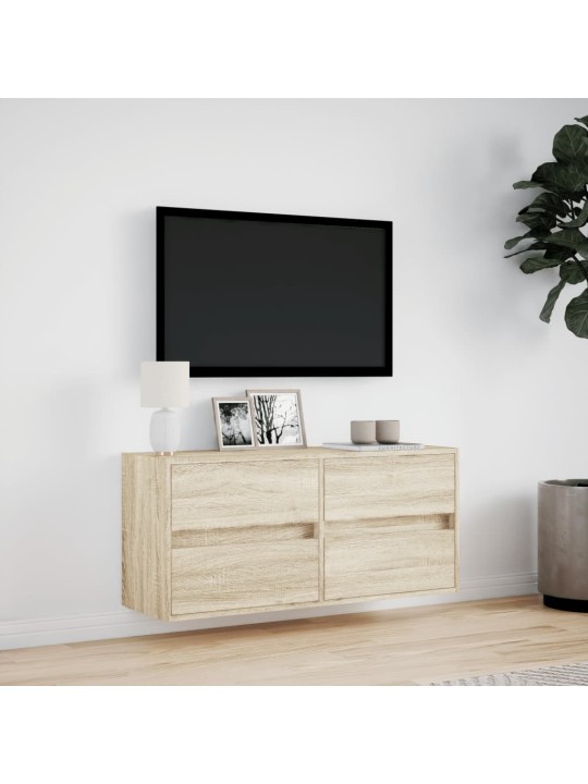 Nástěnná TV skříňka s LED osvětlením dub sonoma 100x31x45 cm