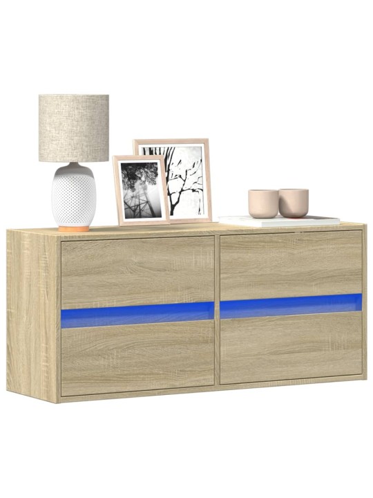Nástěnná TV skříňka s LED osvětlením dub sonoma 100x31x45 cm