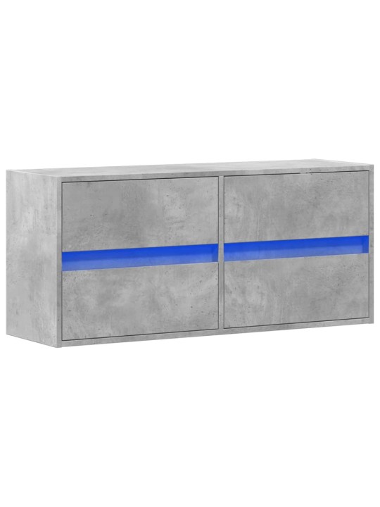 Nástěnná TV skříňka s LED osvětlením betonově šedá 100x31x45 cm