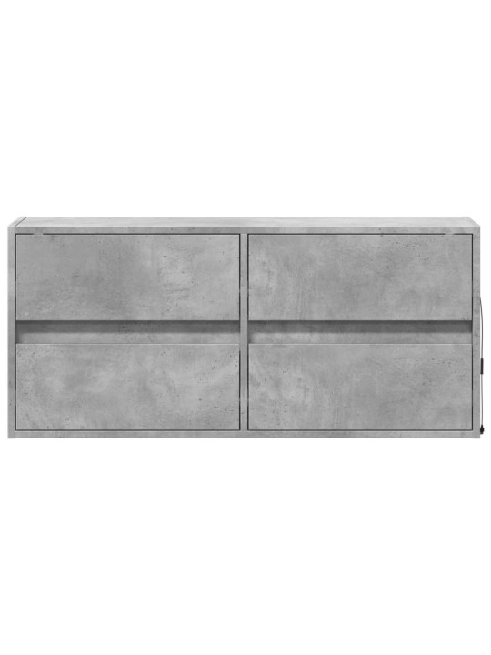 Nástěnná TV skříňka s LED osvětlením betonově šedá 100x31x45 cm