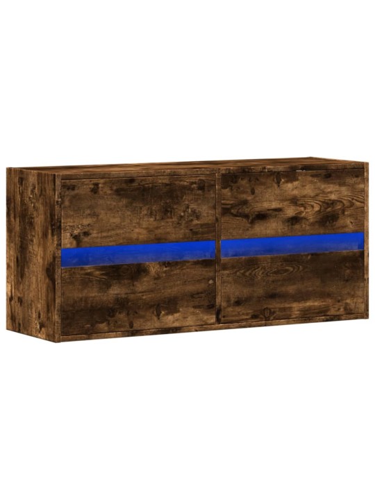 Nástěnná tv skříňka s led osvětlením kouřový dub 100x31x45 cm
