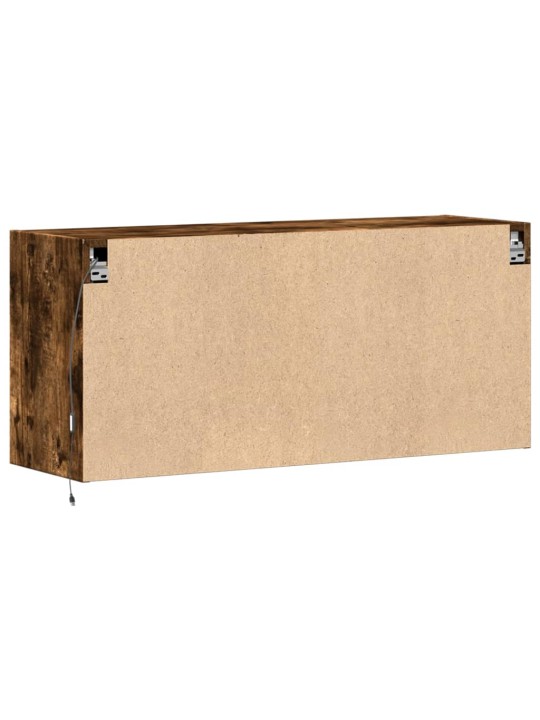 Nástěnná tv skříňka s led osvětlením kouřový dub 100x31x45 cm