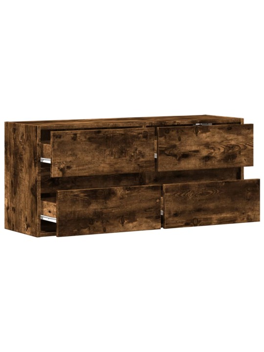 Nástěnná tv skříňka s led osvětlením kouřový dub 100x31x45 cm