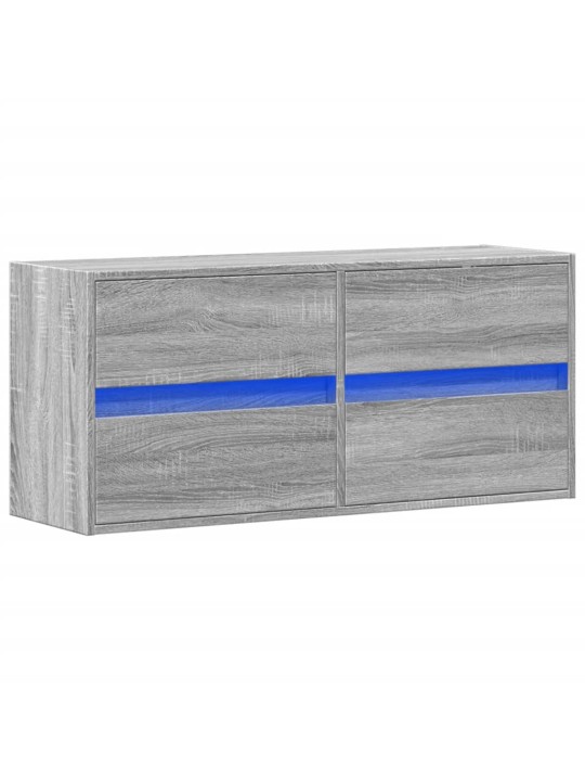 Nástěnná tv skříňka s led osvětlením šedá sonoma 100x31x45 cm