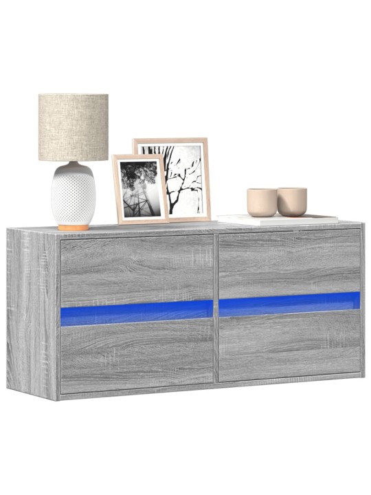 Nástěnná tv skříňka s led osvětlením šedá sonoma 100x31x45 cm