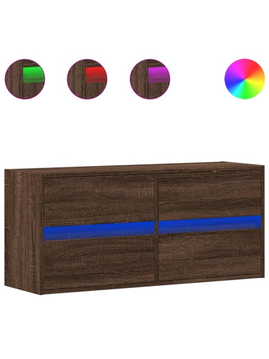 Nástěnná tv skříňka s led osvětlením hnědý dub 100 x 31 x 45 cm