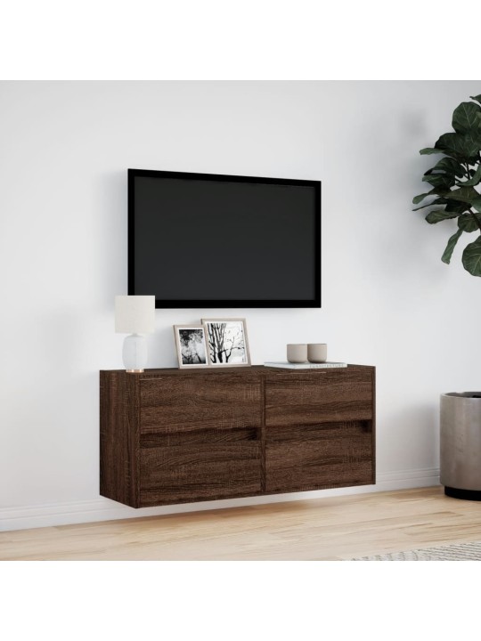 Nástěnná tv skříňka s led osvětlením hnědý dub 100 x 31 x 45 cm