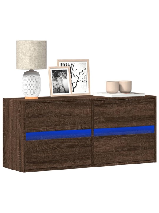Nástěnná tv skříňka s led osvětlením hnědý dub 100 x 31 x 45 cm