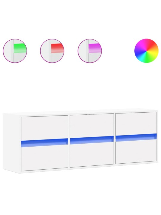 Nástěnná TV skříňka s LED osvětlením bílá 130 x 31 x 45 cm