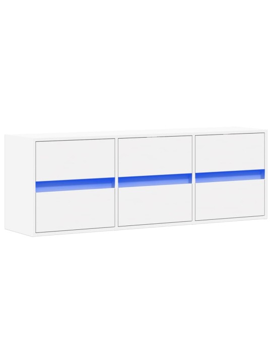 Nástěnná TV skříňka s LED osvětlením bílá 130 x 31 x 45 cm