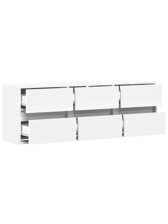 Nástěnná TV skříňka s LED osvětlením bílá 130 x 31 x 45 cm