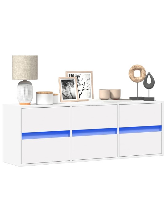 Nástěnná TV skříňka s LED osvětlením bílá 130 x 31 x 45 cm