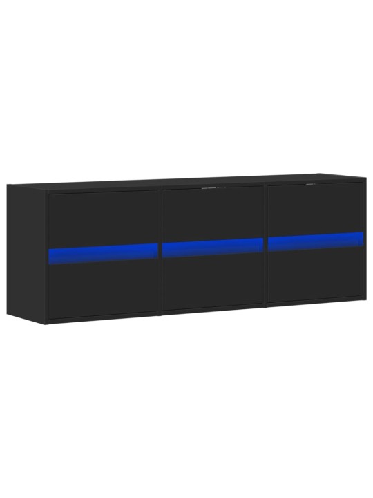 Nástěnná TV skříňka s LED osvětlením černá 130 x 31 x 45 cm