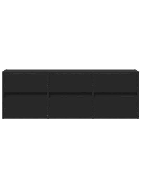 Nástěnná TV skříňka s LED osvětlením černá 130 x 31 x 45 cm