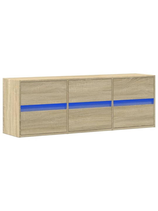 Nástěnná TV skříňka s LED osvětlením dub sonoma 130x31x45 cm
