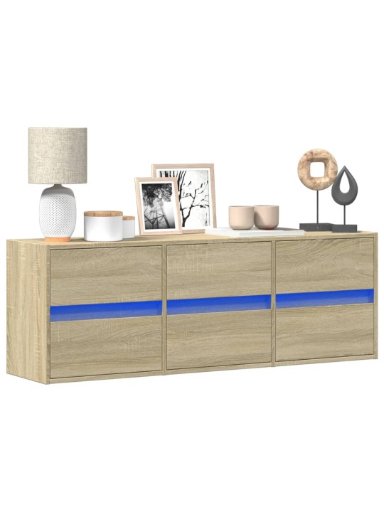 Nástěnná TV skříňka s LED osvětlením dub sonoma 130x31x45 cm