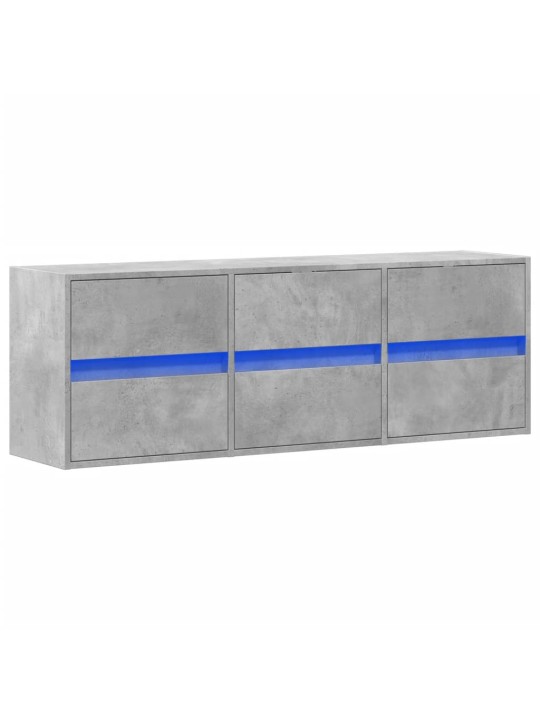 Nástěnná TV skříňka s LED osvětlením betonově šedá 130x31x45 cm