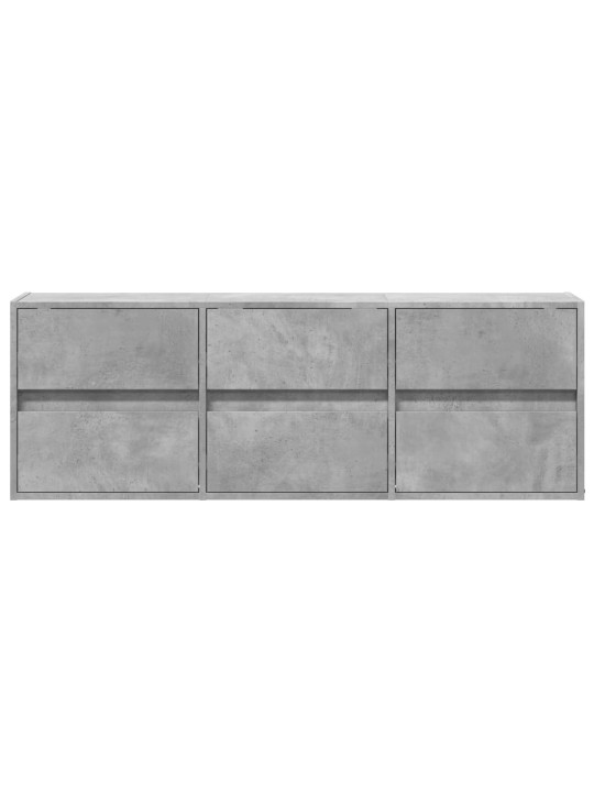 Nástěnná TV skříňka s LED osvětlením betonově šedá 130x31x45 cm