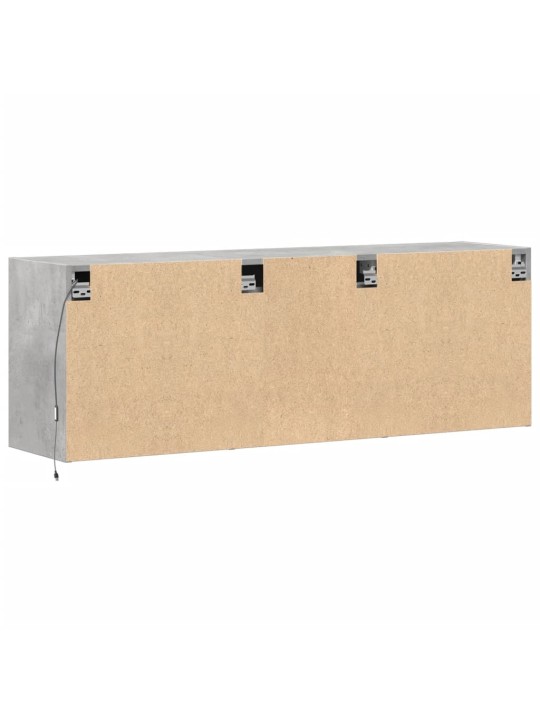 Nástěnná TV skříňka s LED osvětlením betonově šedá 130x31x45 cm