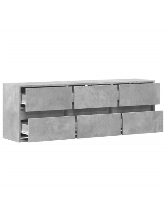 Nástěnná TV skříňka s LED osvětlením betonově šedá 130x31x45 cm