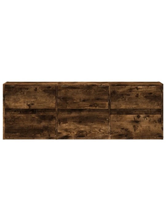 Nástěnná tv skříňka s led osvětlením kouřový dub 130x31x45 cm