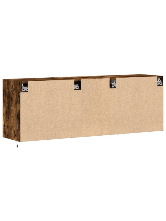 Nástěnná tv skříňka s led osvětlením kouřový dub 130x31x45 cm