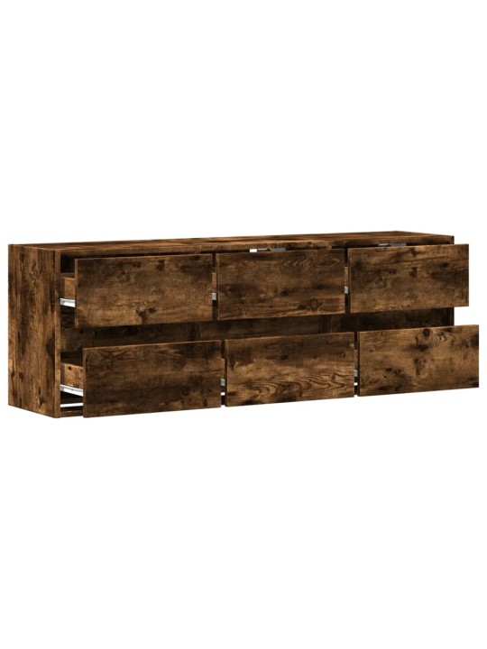 Nástěnná tv skříňka s led osvětlením kouřový dub 130x31x45 cm