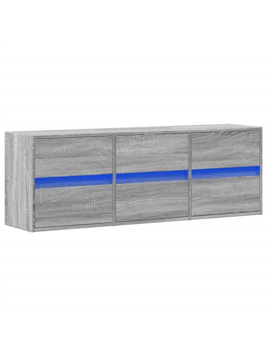 Nástěnná tv skříňka s led osvětlením šedá sonoma 130x31x45 cm