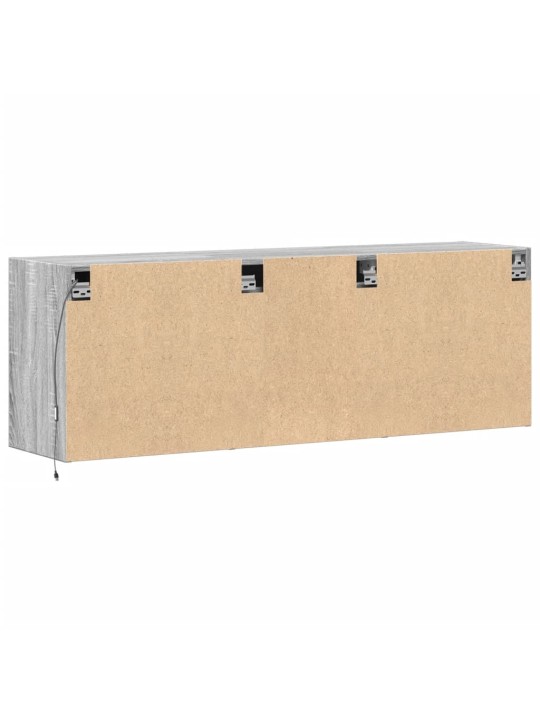 Nástěnná tv skříňka s led osvětlením šedá sonoma 130x31x45 cm