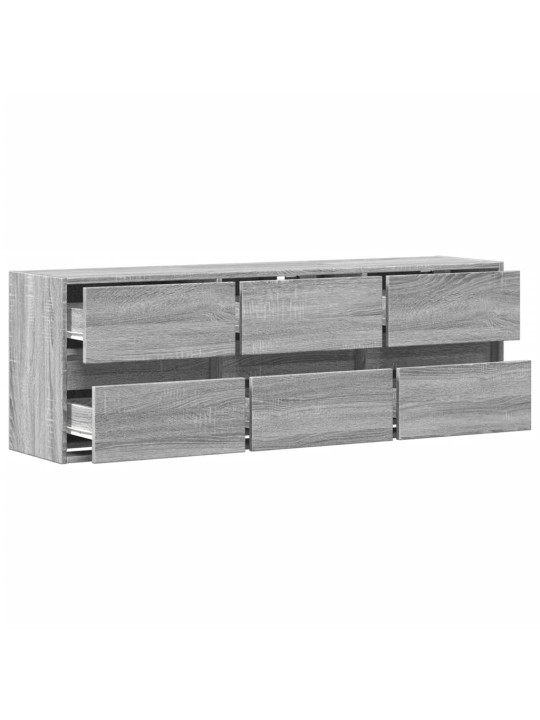 Nástěnná tv skříňka s led osvětlením šedá sonoma 130x31x45 cm