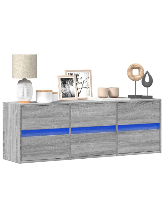 Nástěnná tv skříňka s led osvětlením šedá sonoma 130x31x45 cm