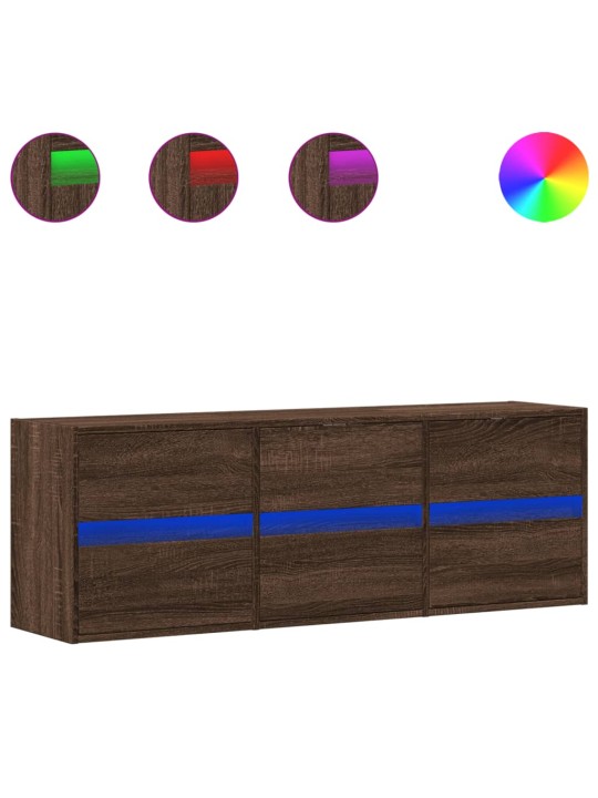 Nástěnná tv skříňka s led osvětlením hnědý dub 130 x 31 x 45 cm